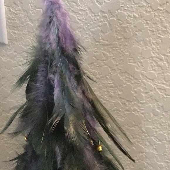 Ostrich Feather Table Top Christmas Tree, Set of 2 - Picture 3 of 4